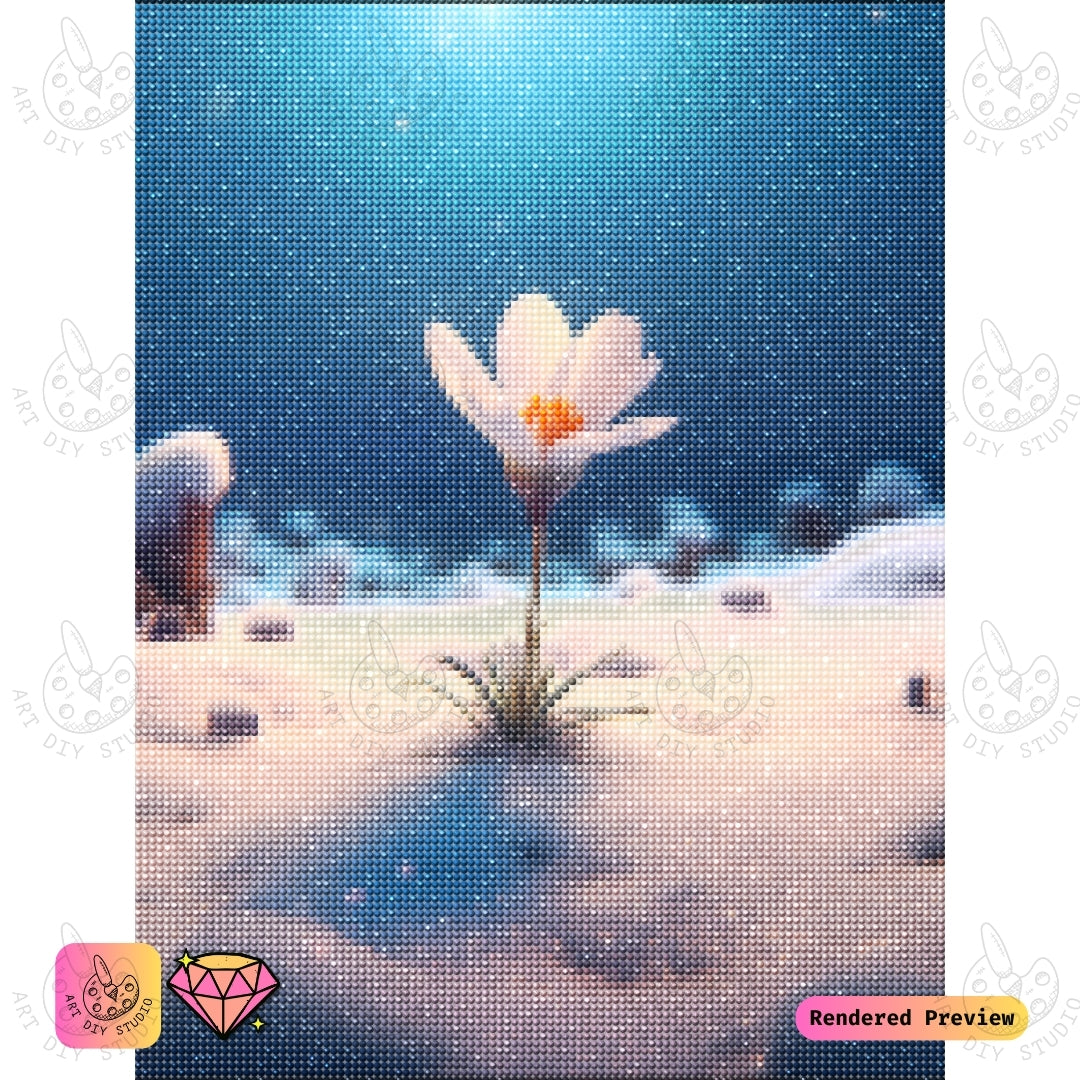 Artdiystudio Snowflower Serenity Diy Diamond Painting Kit A Symbol Of Resilience And Beauty 2