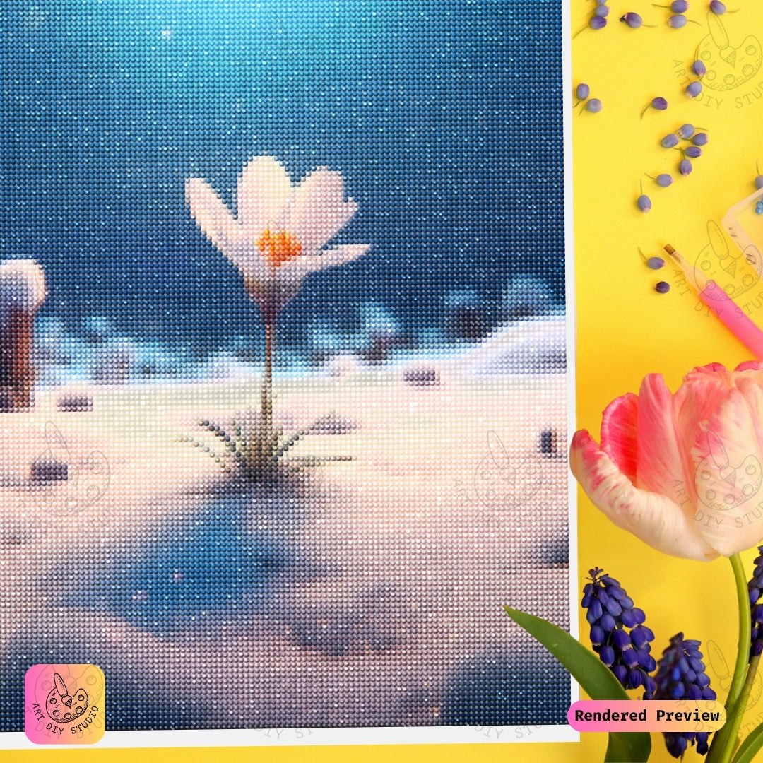 Artdiystudio Snowflower Serenity Diy Diamond Painting Kit A Symbol Of Resilience And Beauty 3