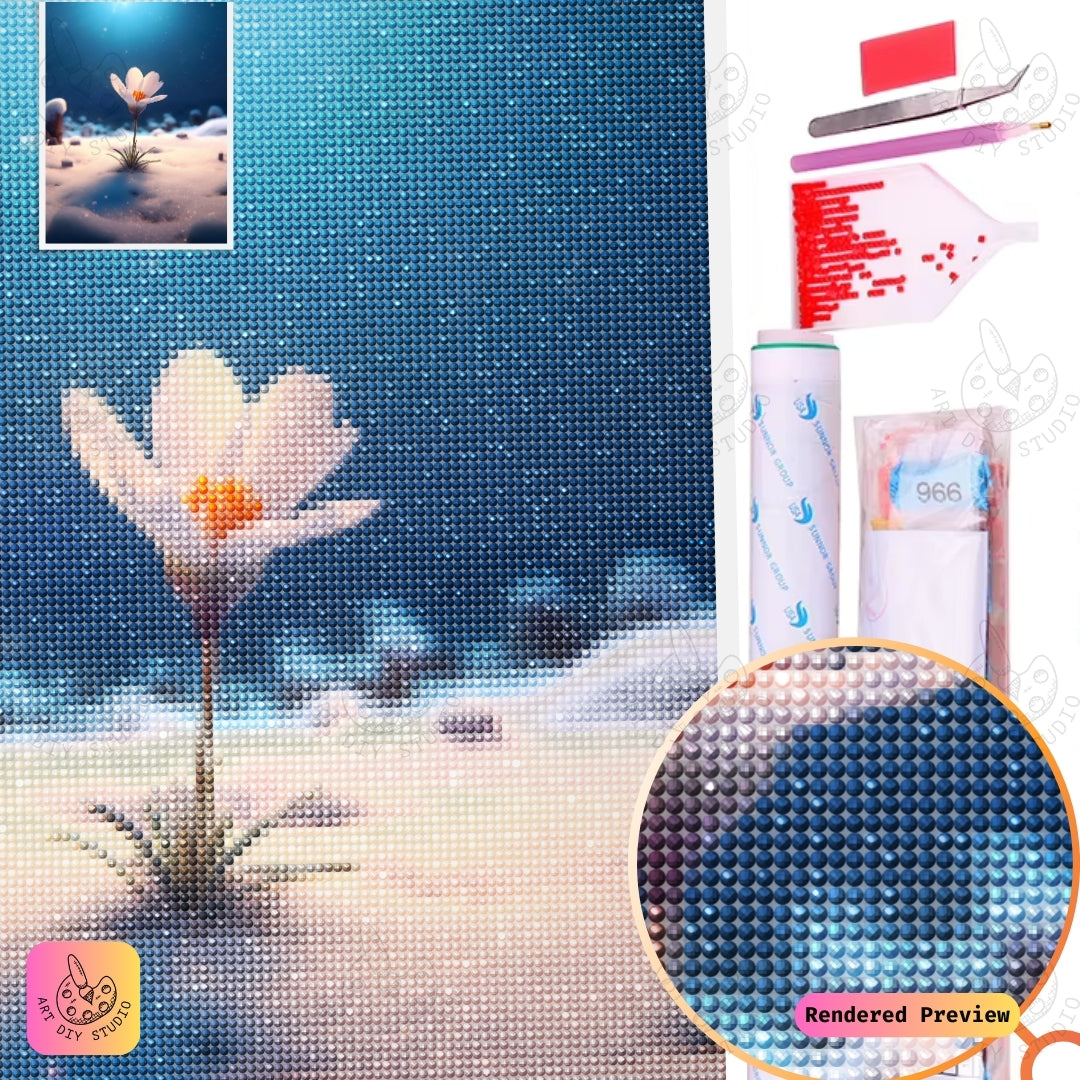 Artdiystudio Snowflower Serenity Diy Diamond Painting Kit A Symbol Of Resilience And Beauty 5