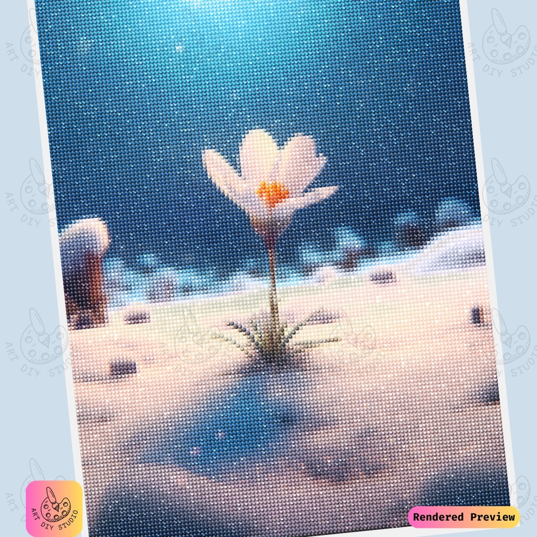 Artdiystudio Snowflower Serenity Diy Diamond Painting Kit A Symbol Of Resilience And Beauty 6