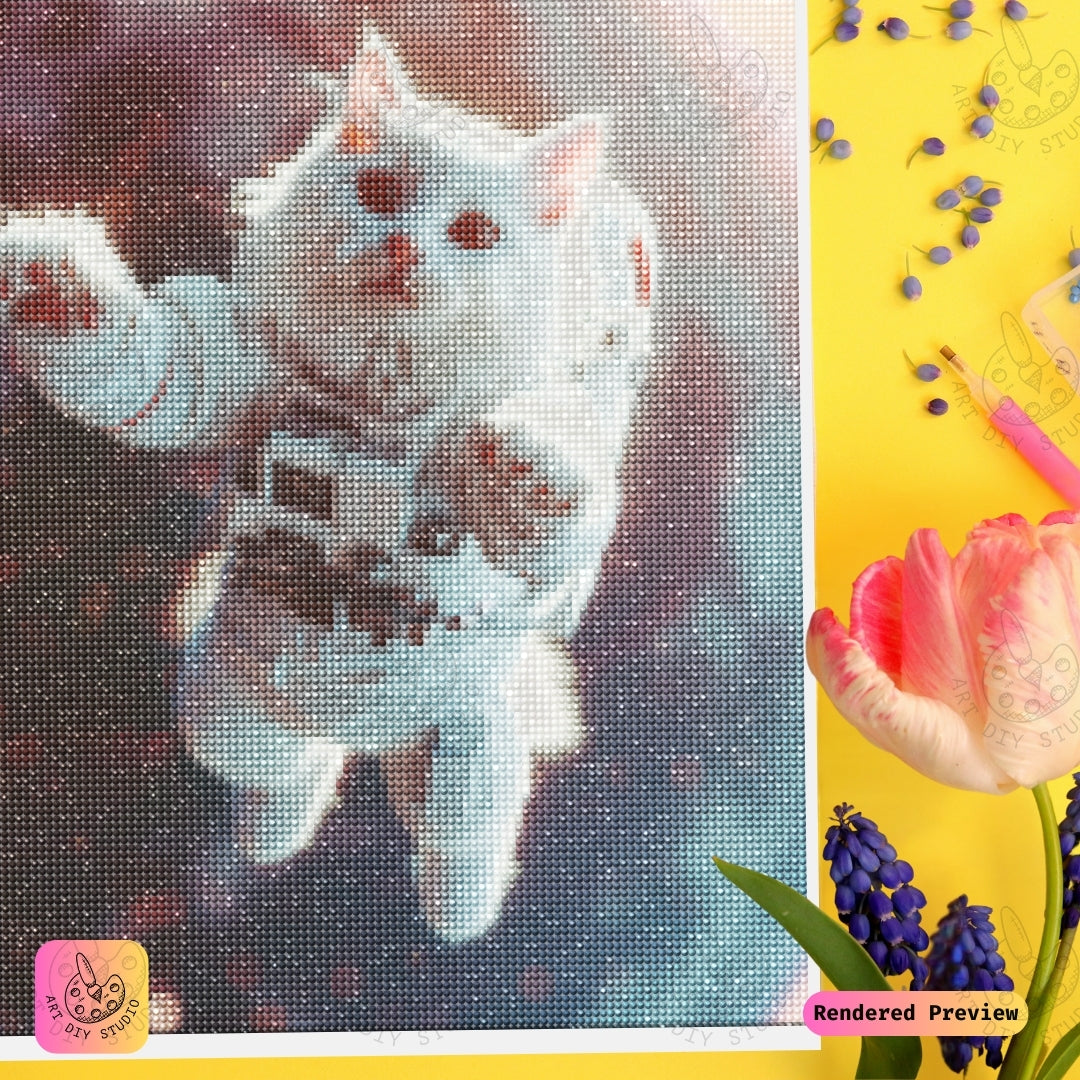 Artdiystudio Space Explorer Paws Diy Diamond Painting Kit A Cosmic Cat In Space 3