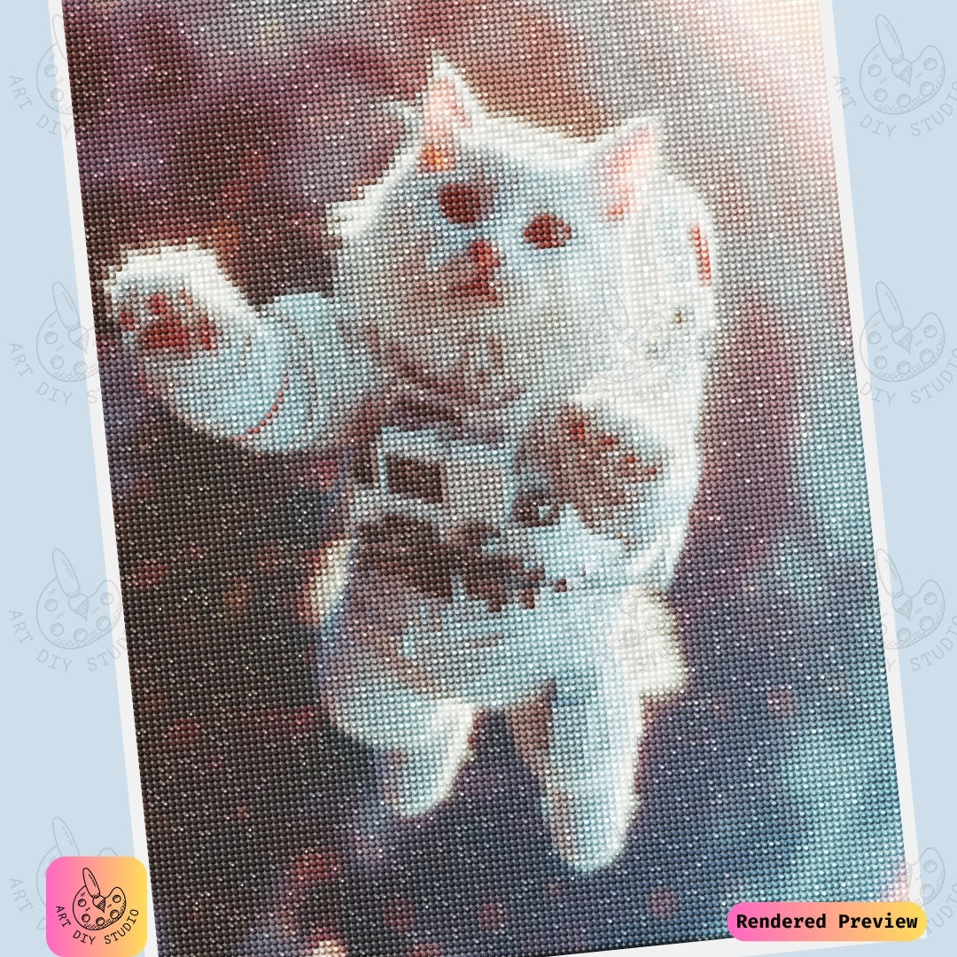 Artdiystudio Space Explorer Paws Diy Diamond Painting Kit A Cosmic Cat In Space 6