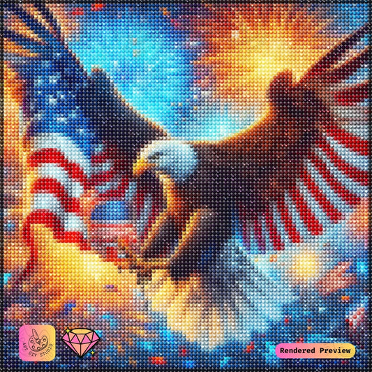 Artdiystudio Spirit Of Independence Eagle Diy Diamond Painting Kit A Vibrant Tribute To Freedom 5