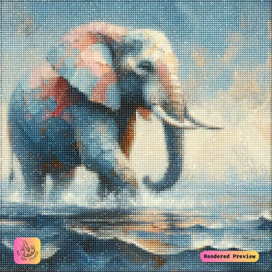 Artdiystudio Splashes Of Elephant Spirit Diy Diamond Painting Kit A Dynamic Journey In Art 2