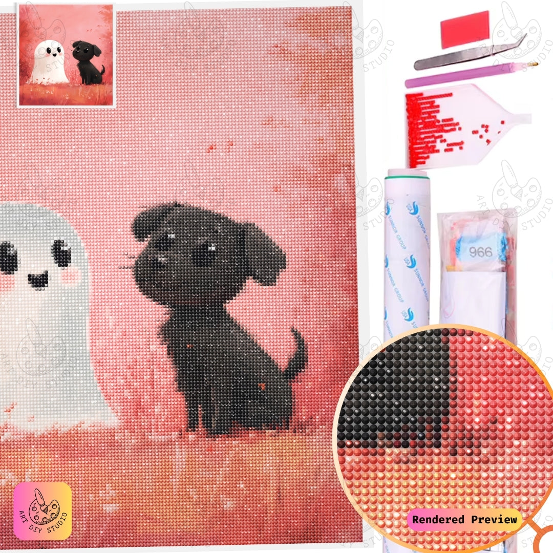 Artdiystudio Spooky Pals Diy Diamond Painting Kit A Fun Whimsical Craft 2