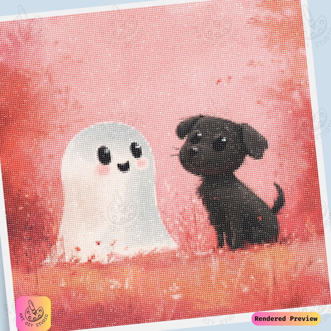 Artdiystudio Spooky Pals Diy Diamond Painting Kit A Fun Whimsical Craft