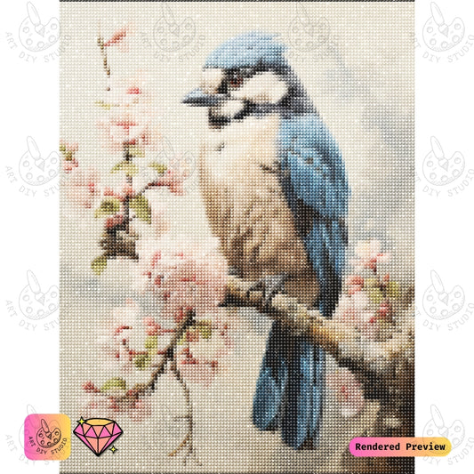 Artdiystudio Springtime Blue Jay Diy Diamond Painting Kit A Gentle Escape Into Nature 5