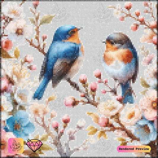 Artdiystudio Springtime Bluebirds Diy Diamond Painting Kit A Celebration Of Color And Life 5
