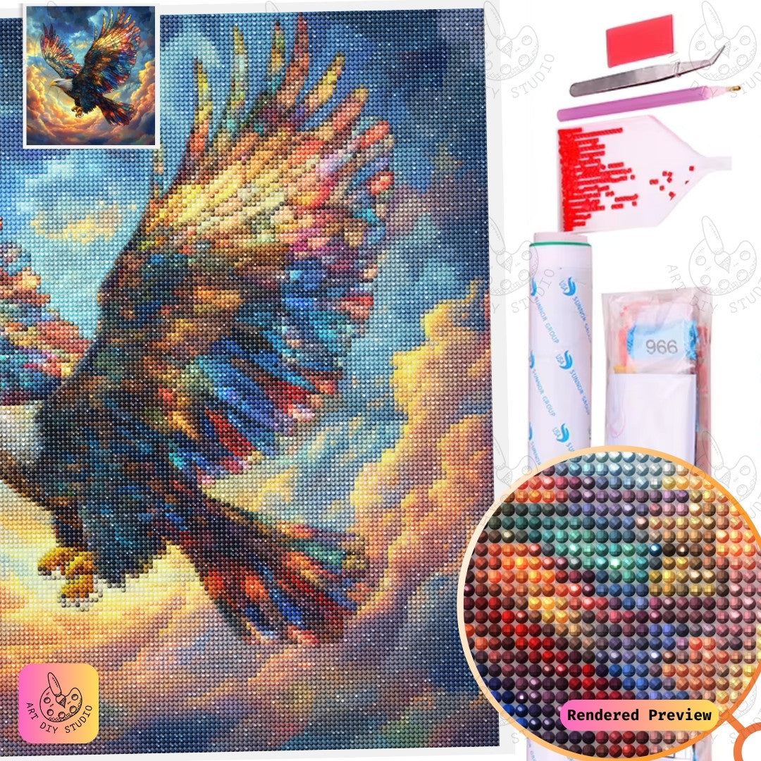 Artdiystudio Stained Glass Majesty Eagle Diy Diamond Painting Kit A Radiant Celebration Of Beauty And Power 2
