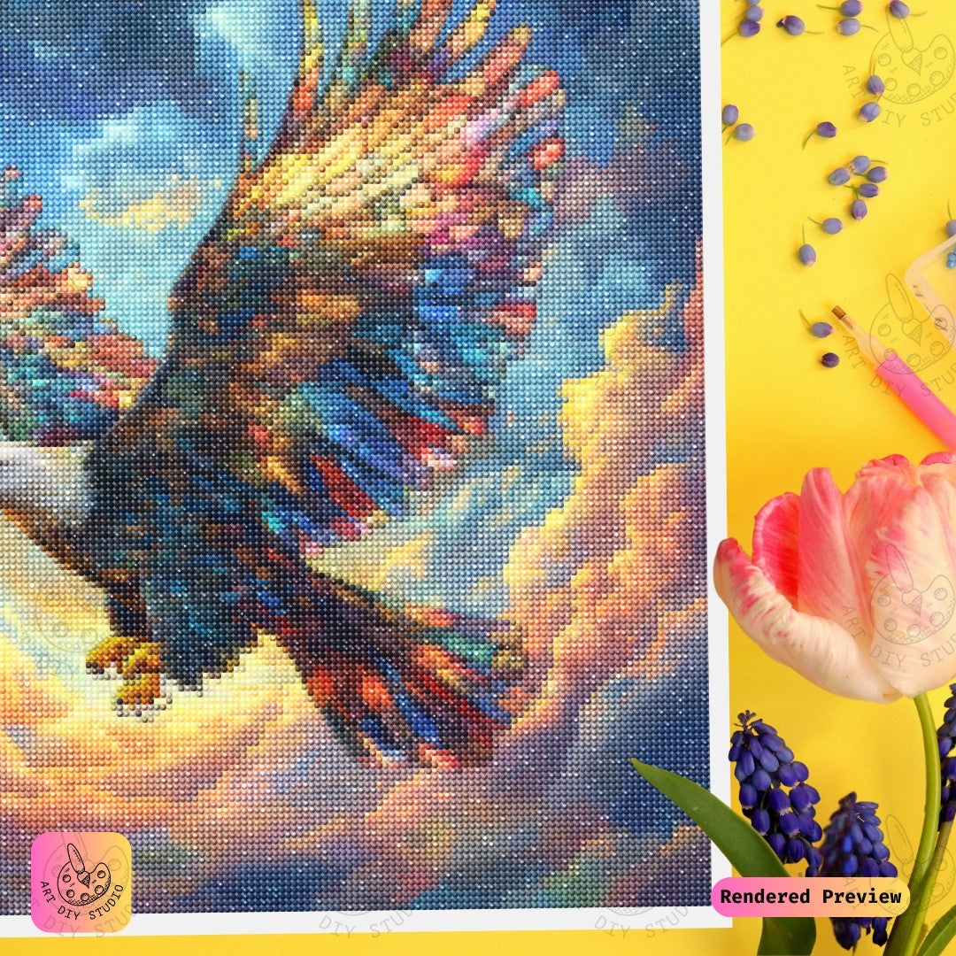 Artdiystudio Stained Glass Majesty Eagle Diy Diamond Painting Kit A Radiant Celebration Of Beauty And Power 4