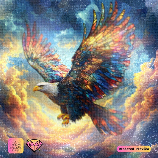 Artdiystudio Stained Glass Majesty Eagle Diy Diamond Painting Kit A Radiant Celebration Of Beauty And Power 5