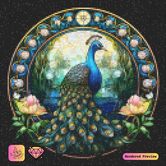 Artdiystudio Stained Glass Peacock Elegance Diy Diamond Painting Kit Craft A Timeless Beauty 5