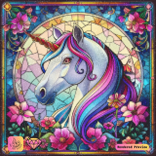 Artdiystudio Stained Glass Unicorn Diy Diamond Painting Kit A Masterpiece Of Light 2