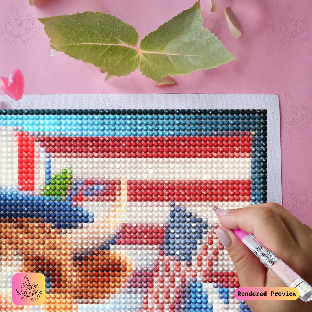 Artdiystudio Star Spangled Moo Diy Diamond Painting Kit Celebrate With Patriotic Charm 4