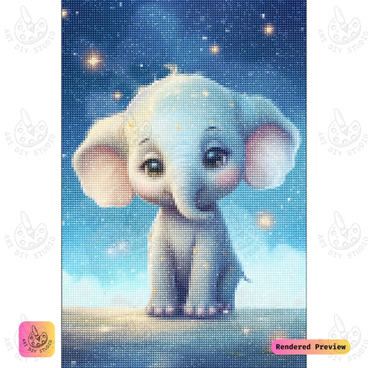 Artdiystudio Starlight Baby Elephant Diy Diamond Painting Kit A Magical Night In Art 2