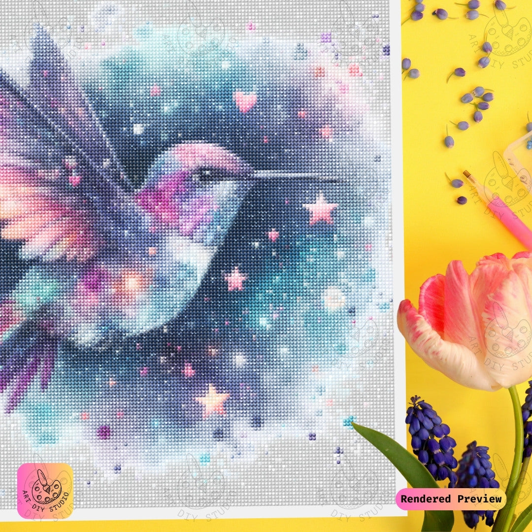 Artdiystudio Starlight Hummingbird Diy Diamond Painting Kit A Cosmic Flight Of Color 3