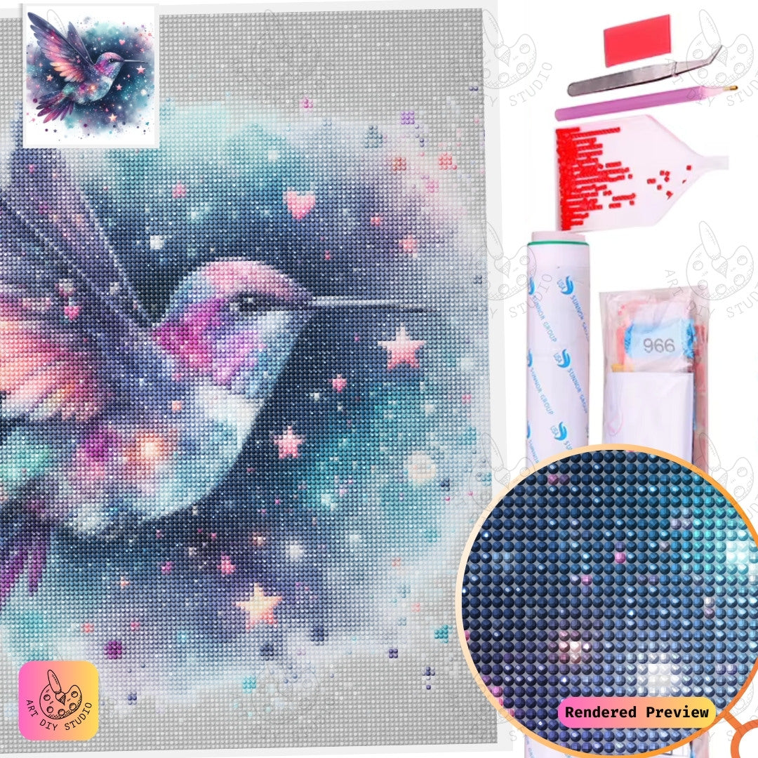 Artdiystudio Starlight Hummingbird Diy Diamond Painting Kit A Cosmic Flight Of Color 5