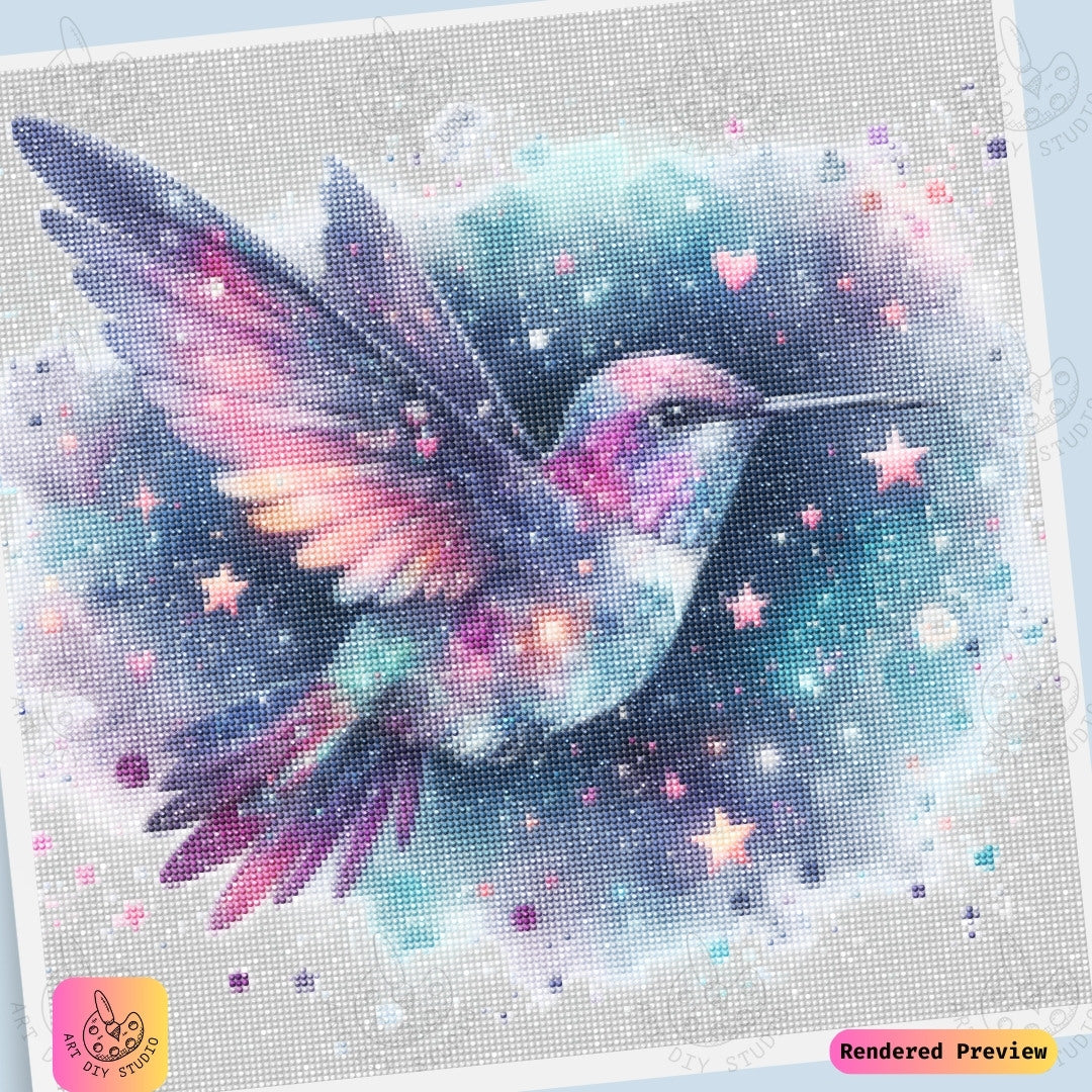 Artdiystudio Starlight Hummingbird Diy Diamond Painting Kit A Cosmic Flight Of Color 6
