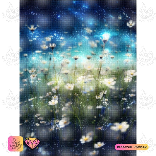 Artdiystudio Starlit Daisy Meadow Diy Diamond Painting Kit A Gentle Cosmic Elegance 2