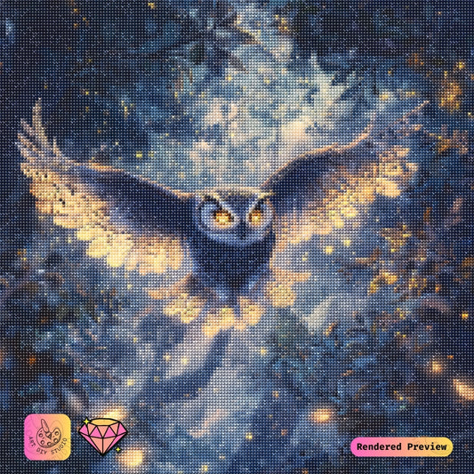 Artdiystudio Starlit Flight Owl Diy Diamond Painting Kit A Journey Through Radiant Skies 2
