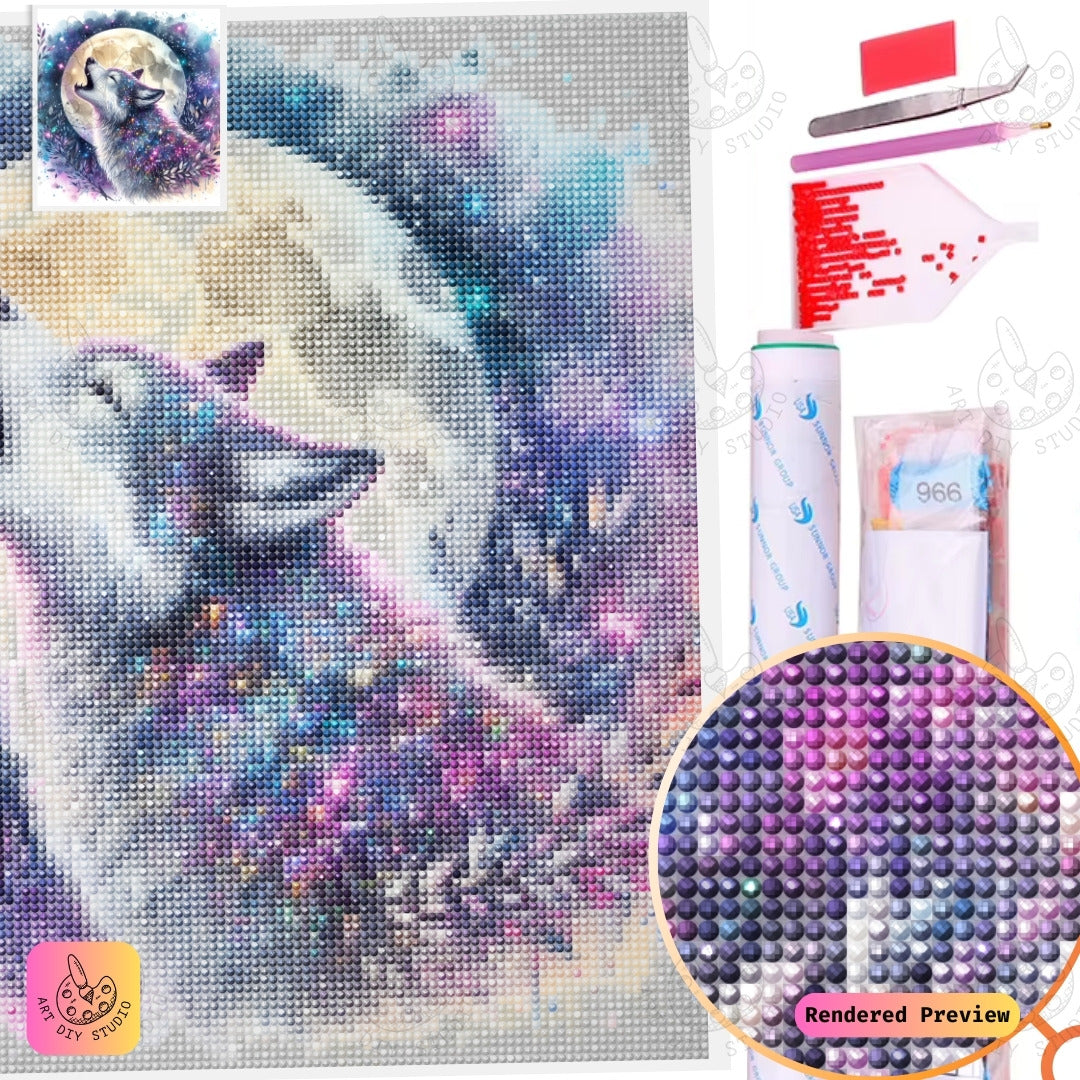 Artdiystudio Starlit Howl Diy Diamond Painting Kit A Cosmic Dreamscape 5