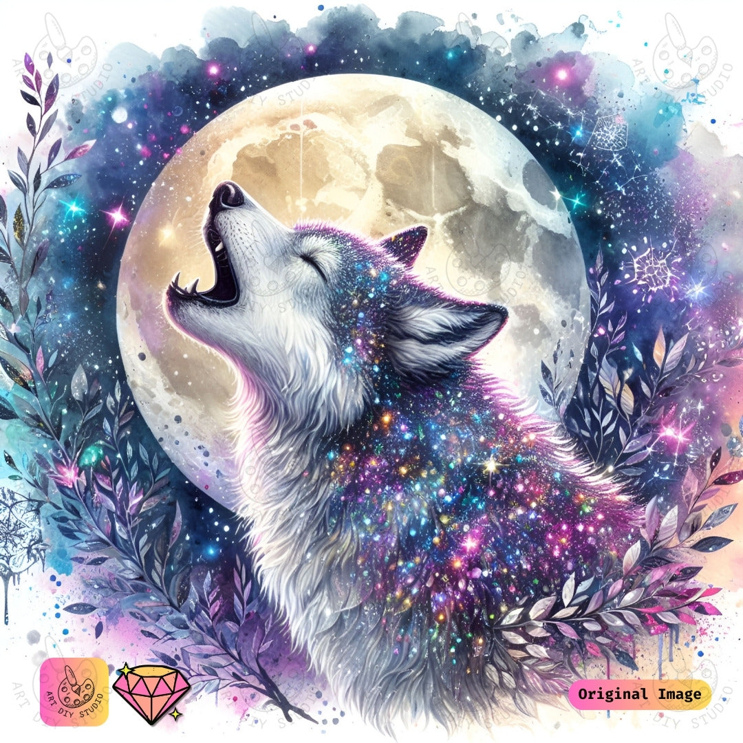 Artdiystudio Starlit Howl Diy Diamond Painting Kit A Cosmic Dreamscape