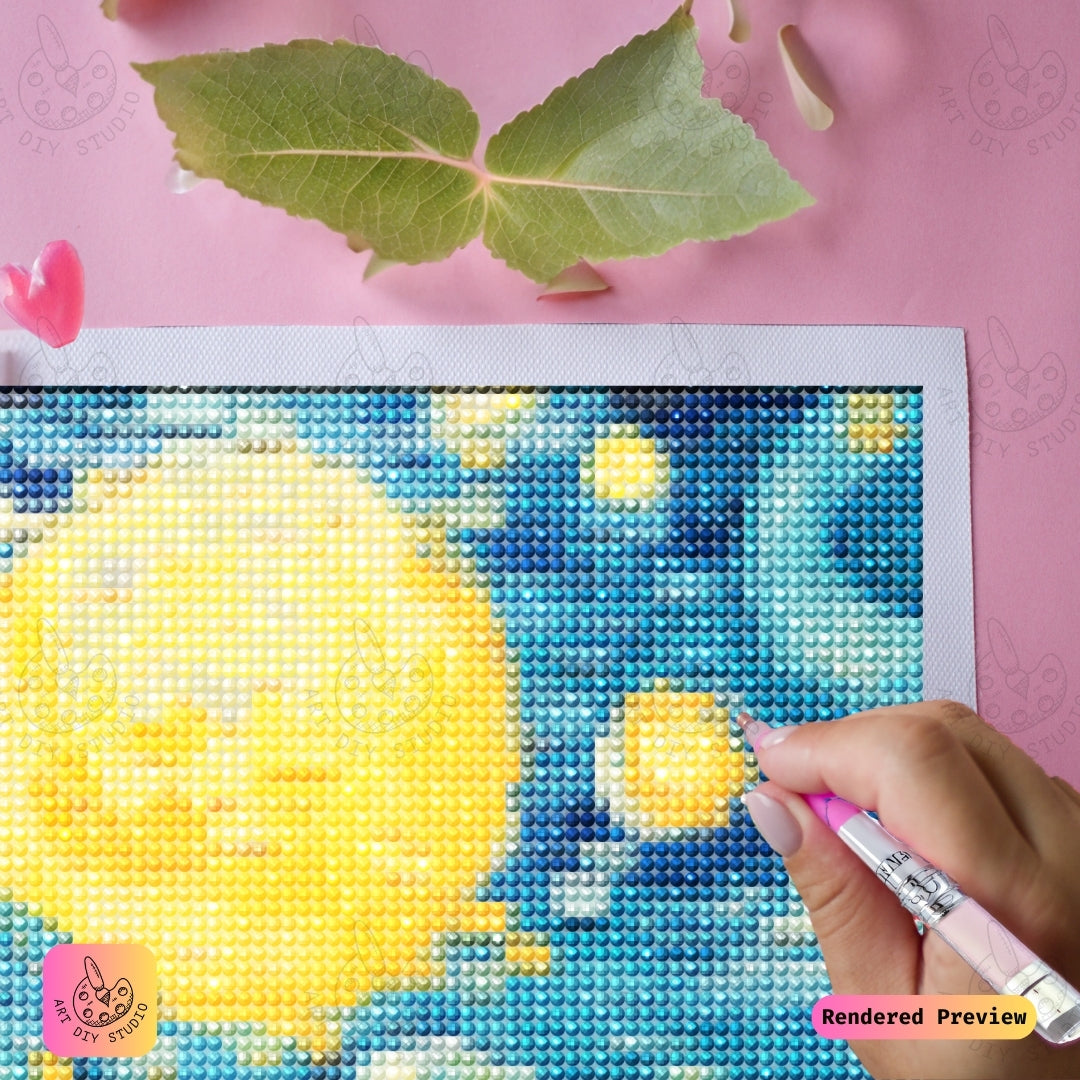 Artdiystudio Starry Paws In Bloom Diy Diamond Painting Kit A Feline Dream Amidst Sunflowers 4