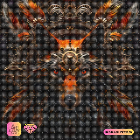 Artdiystudio Steampunk Wolf Blaze Diy Diamond Painting Kit A Fusion Of Fire And Metal 2