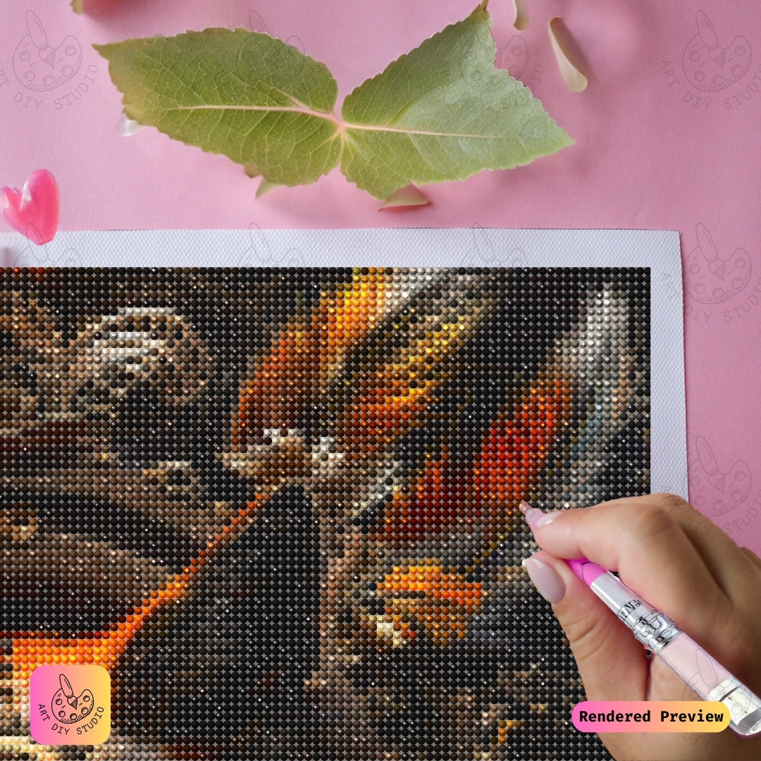 Artdiystudio Steampunk Wolf Blaze Diy Diamond Painting Kit A Fusion Of Fire And Metal 4