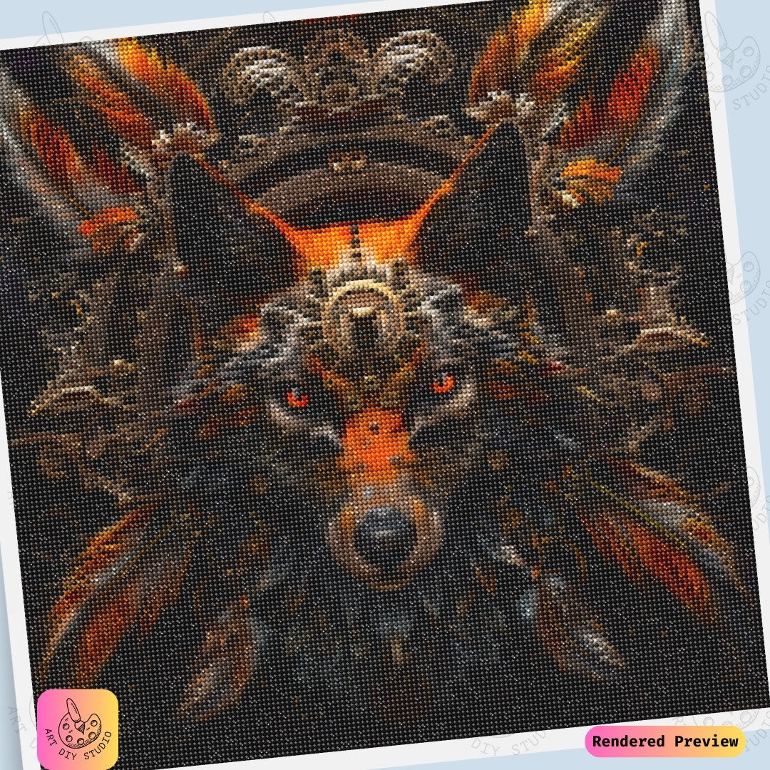 Artdiystudio Steampunk Wolf Blaze Diy Diamond Painting Kit A Fusion Of Fire And Metal 6