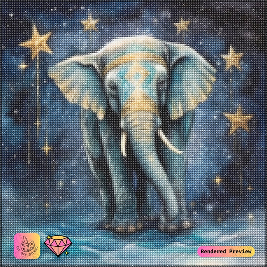 Artdiystudio Stellar Elegance Elephant Diy Diamond Painting Kit A Radiant Blend Of Magic And Art 2