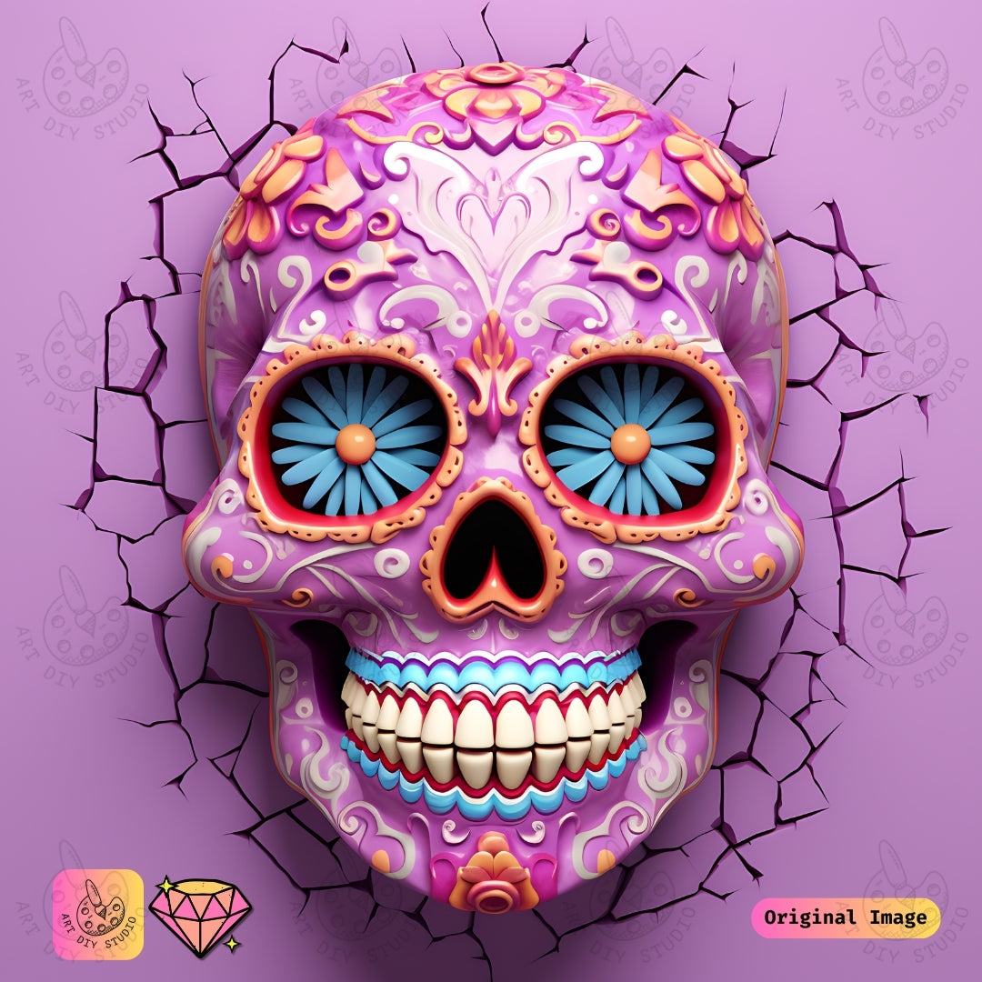 Artdiystudio Sugar Skull Splendor Diy Diamond Painting Kit A Bold Celebration Of Art