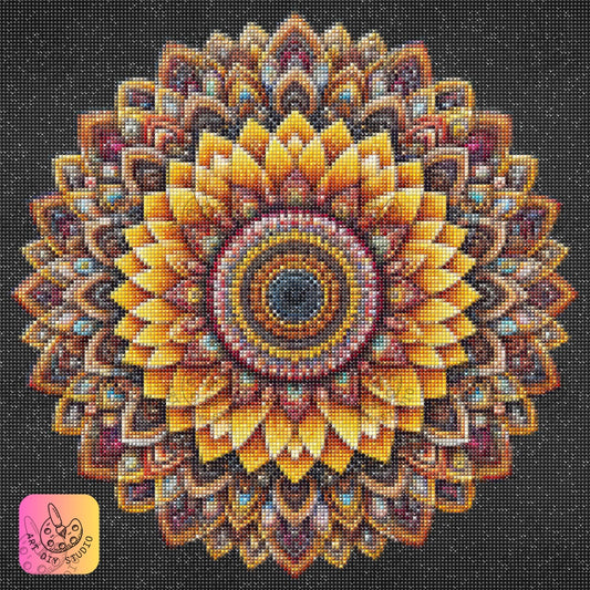 Artdiystudio Sunflower Mandala Harmony Diy Diamond Painting Kit A Meditative Masterpiece 7