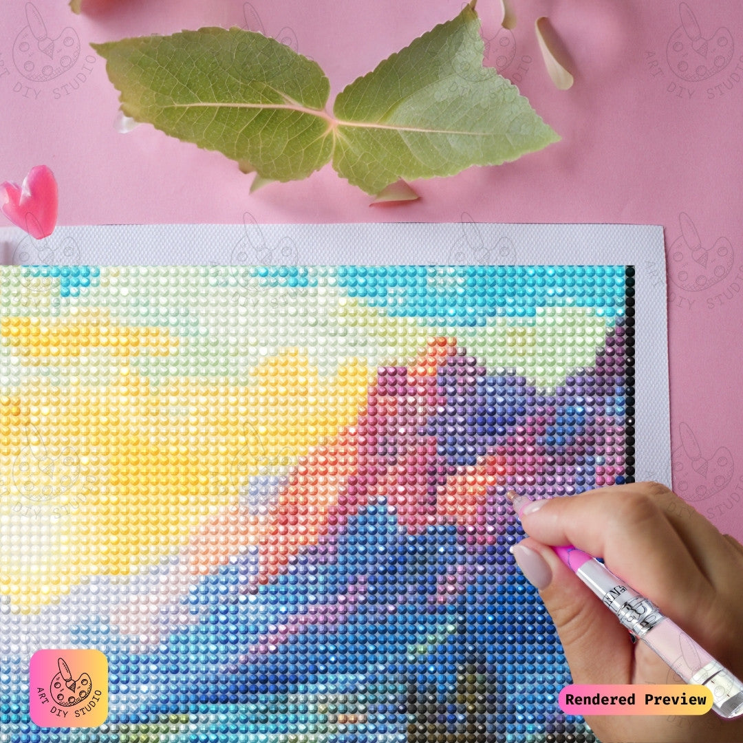Artdiystudio Sunlit Meadow Bliss Diy Diamond Painting Kit A Tranquil Nature Escape 4