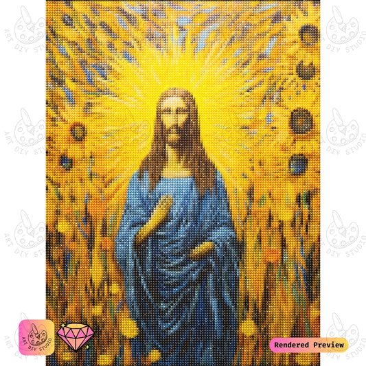 Artdiystudio Sunlit Savior Grace Diy Diamond Painting Kit A Radiant Tribute To Faith 2