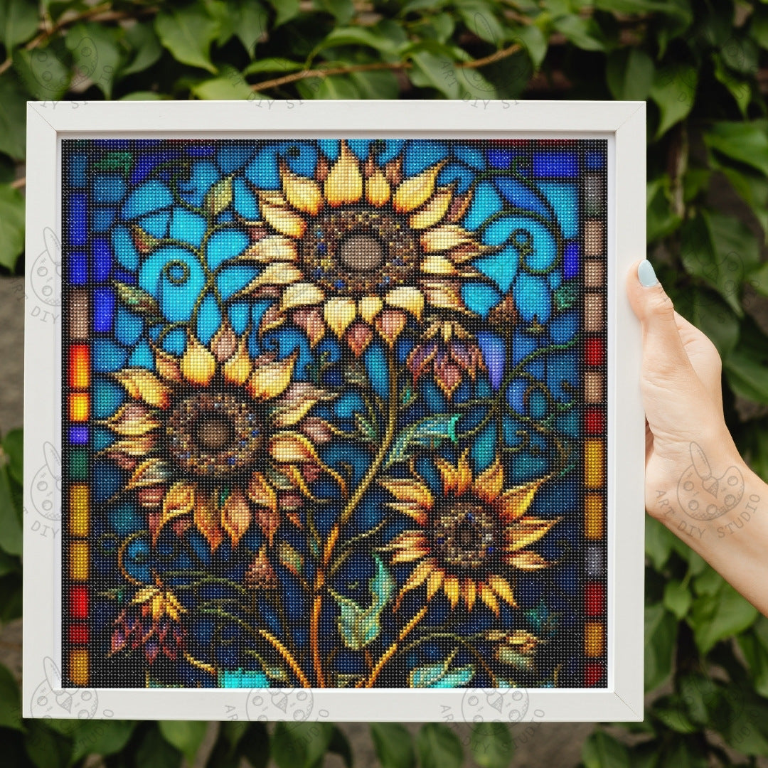 Artdiystudio Sunlit Stained Glass Garden Diy Diamond Painting Kit A Timeless Floral Masterpiece 2