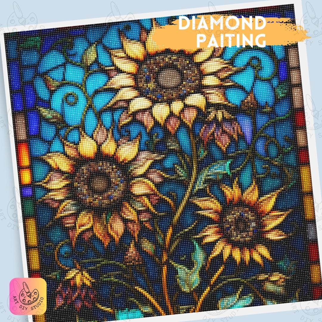 Artdiystudio Sunlit Stained Glass Garden Diy Diamond Painting Kit A Timeless Floral Masterpiece 4