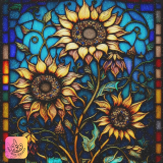Artdiystudio Sunlit Stained Glass Garden Diy Diamond Painting Kit A Timeless Floral Masterpiece 7
