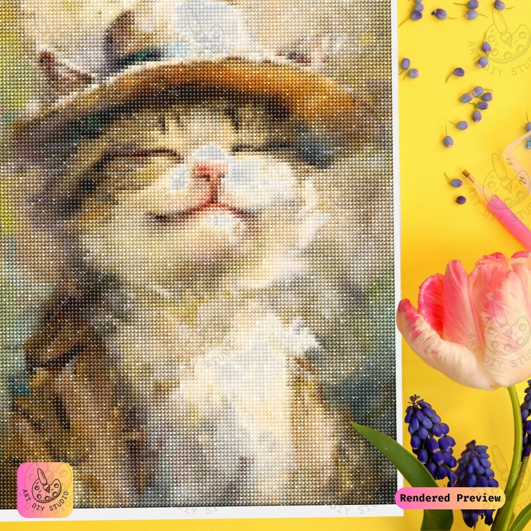 Artdiystudio Sunny Whiskers Diy Diamond Painting Kit A Charming Cat In The Sun 3