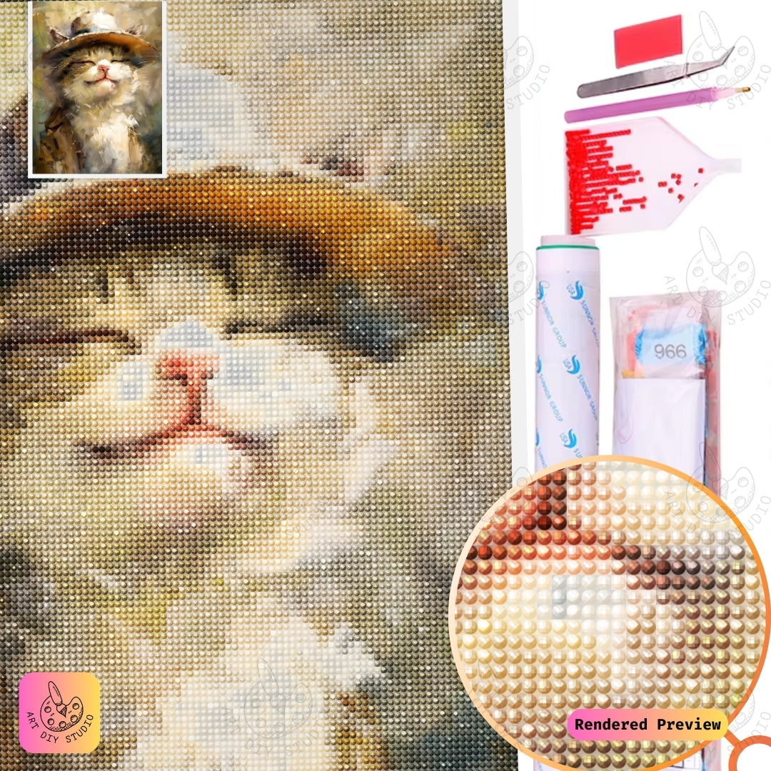 Artdiystudio Sunny Whiskers Diy Diamond Painting Kit A Charming Cat In The Sun 5