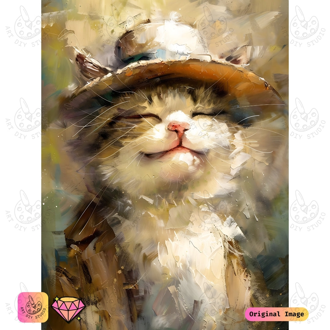 Artdiystudio Sunny Whiskers Diy Diamond Painting Kit A Charming Cat In The Sun