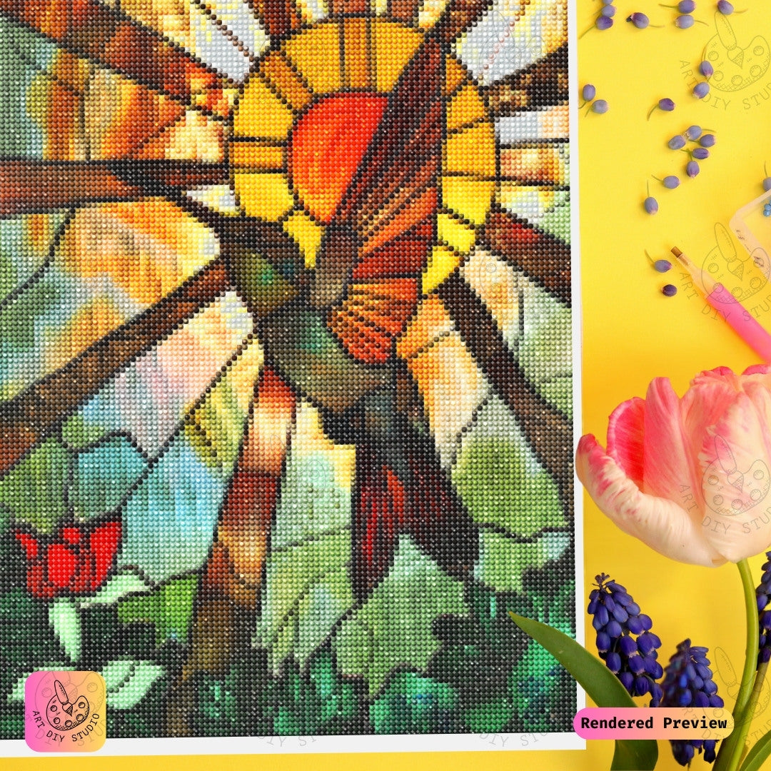 Artdiystudio Sunrise Hummingbird Diy Diamond Painting Kit A Burst Of Color And Light 3