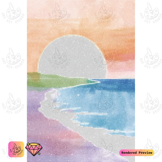 Artdiystudio Sunset Shores Escape Diy Diamond Painting Kit A Tranquil Seaside Journey 2