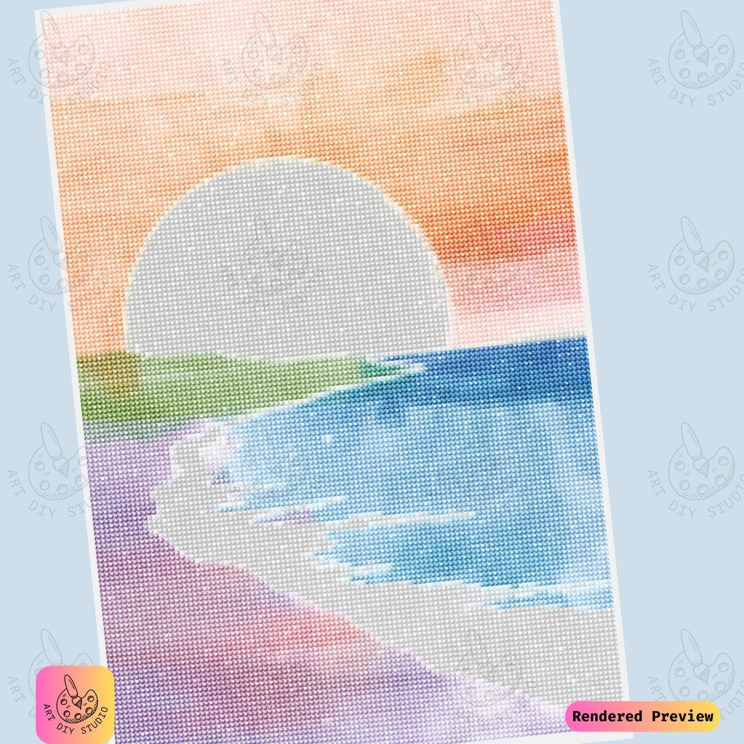 Artdiystudio Sunset Shores Escape Diy Diamond Painting Kit A Tranquil Seaside Journey 6