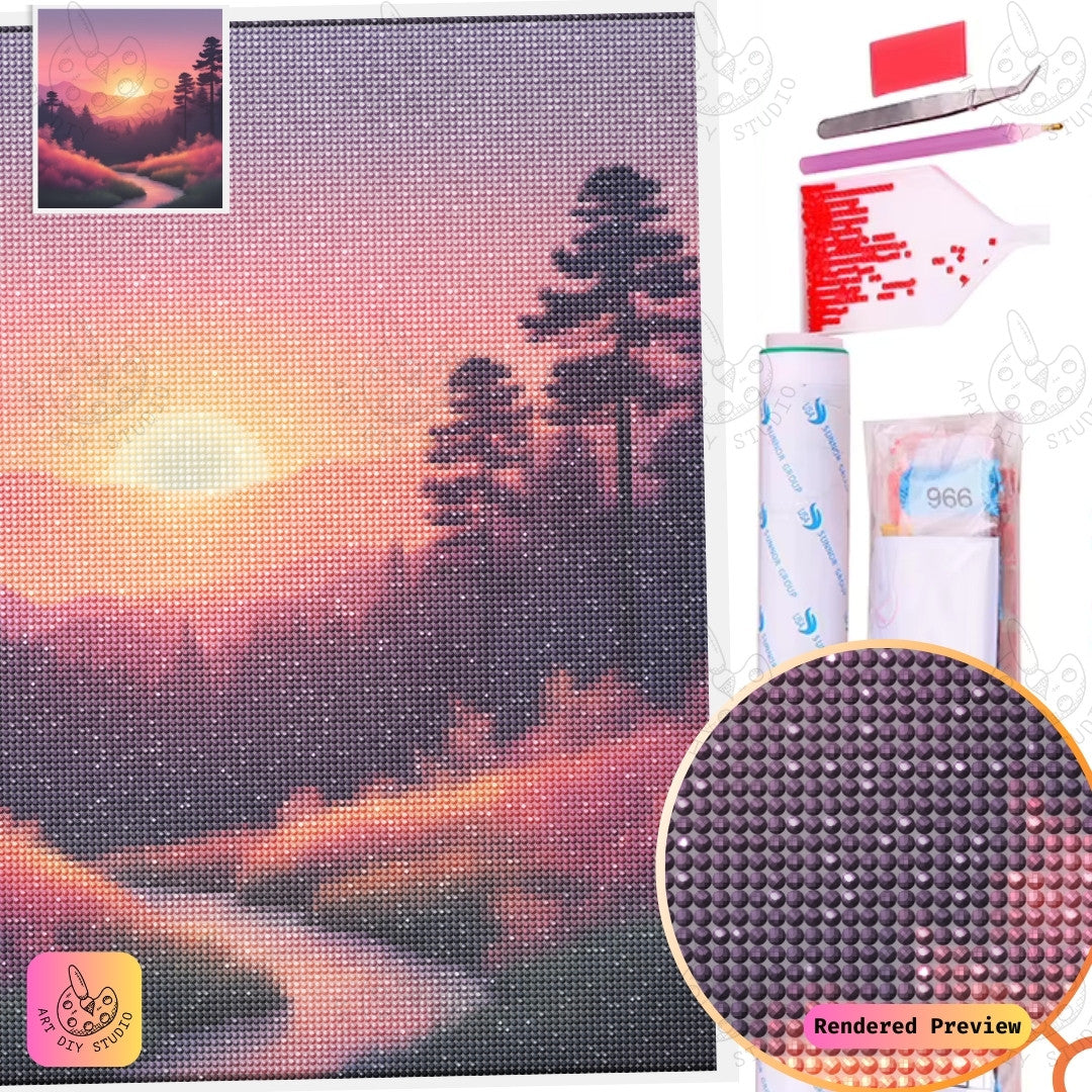 Artdiystudio Sunset Tranquil Escape Diy Diamond Painting Kit A Peaceful Sunset Journey 5