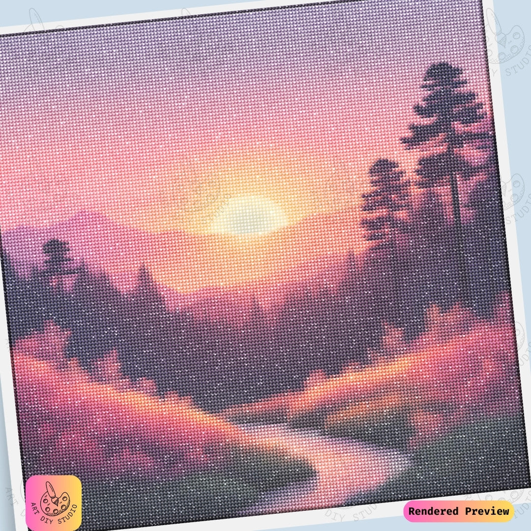 Artdiystudio Sunset Tranquil Escape Diy Diamond Painting Kit A Peaceful Sunset Journey 6