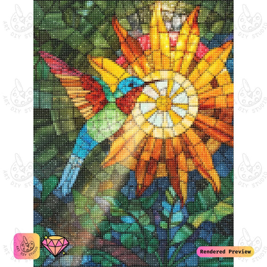 Artdiystudio Sunshine Hummingbird Diy Diamond Painting Kit A Burst Of Brightness And Joy 2