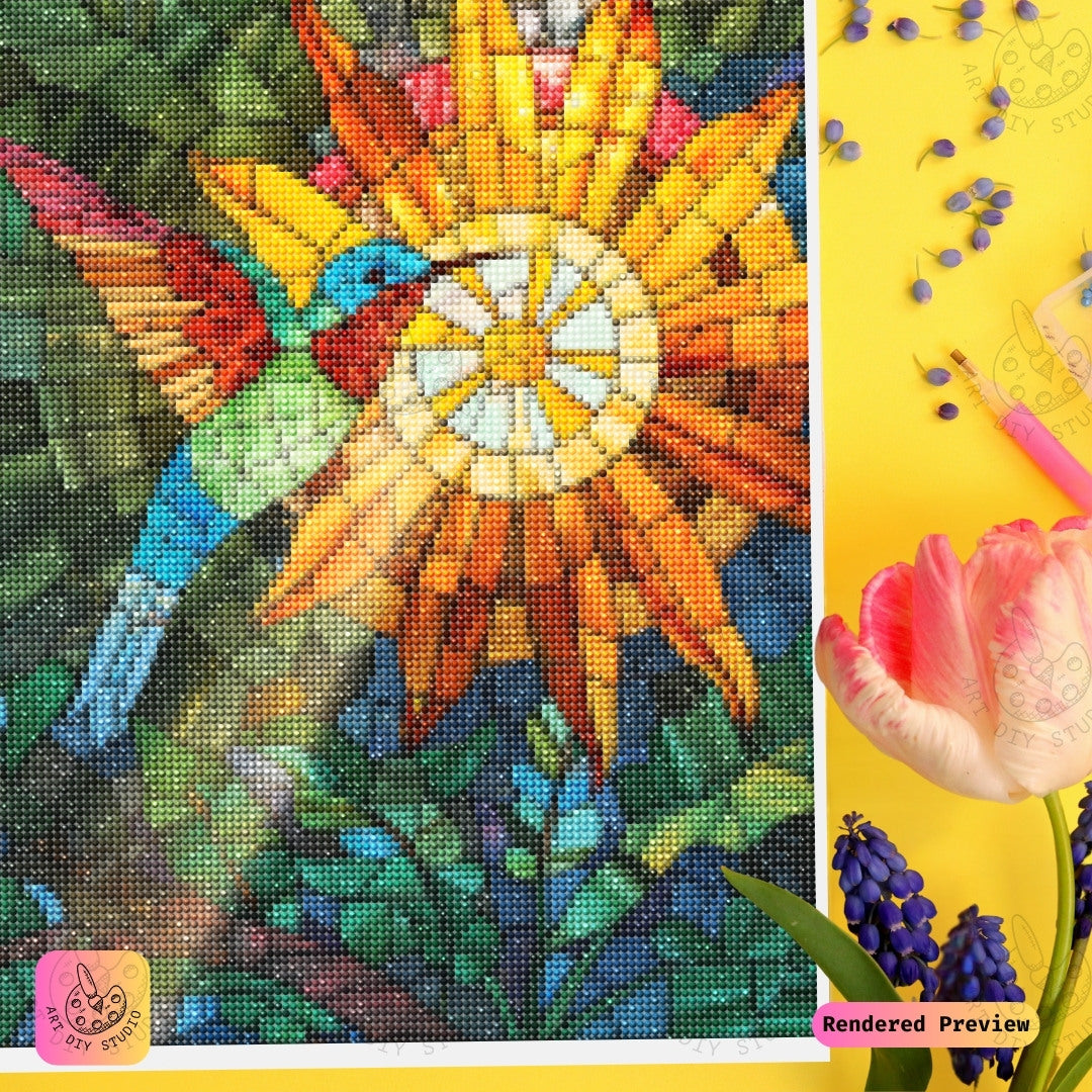 Artdiystudio Sunshine Hummingbird Diy Diamond Painting Kit A Burst Of Brightness And Joy 3