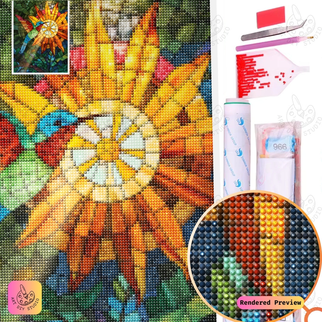 Artdiystudio Sunshine Hummingbird Diy Diamond Painting Kit A Burst Of Brightness And Joy 5