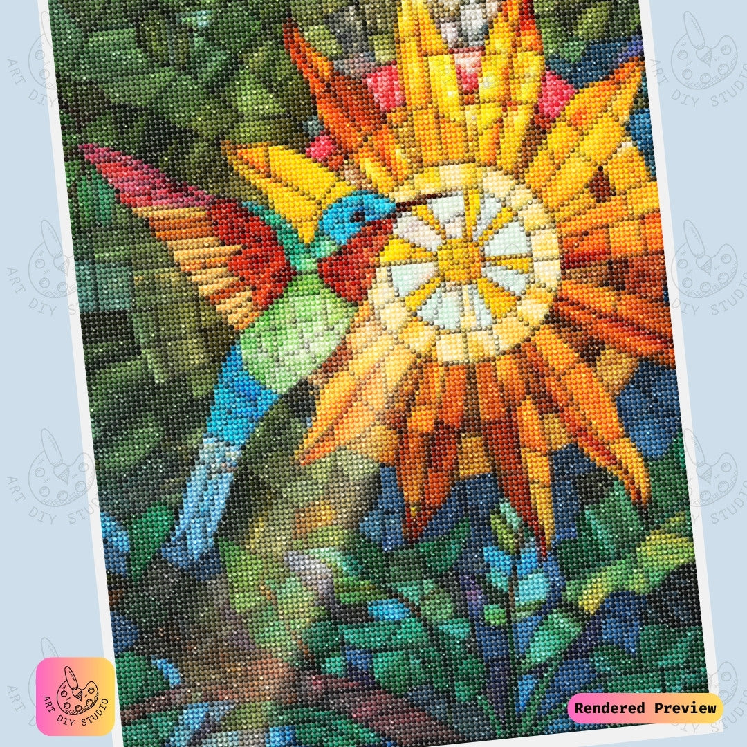 Artdiystudio Sunshine Hummingbird Diy Diamond Painting Kit A Burst Of Brightness And Joy 6